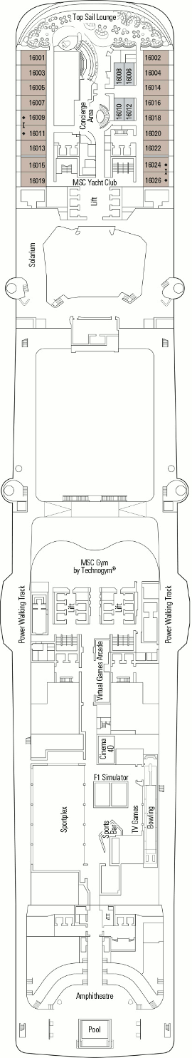 MSC Bellissima - Deck Sixteen