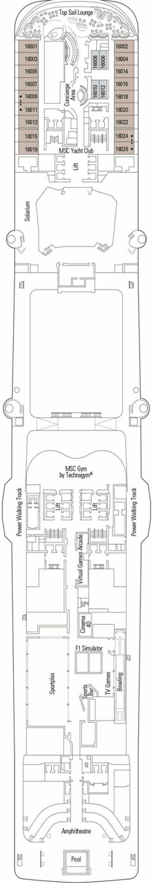 MSC Grandiosa - Deck Sixteen